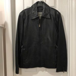 Black leather jacket